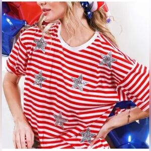 NWT Sequin 4th of July top